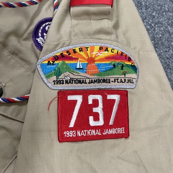 Boy Scouts Of America Leadership Shirt Mens Large USA 90s Patches BSA Vintage - Picture 7 of 12